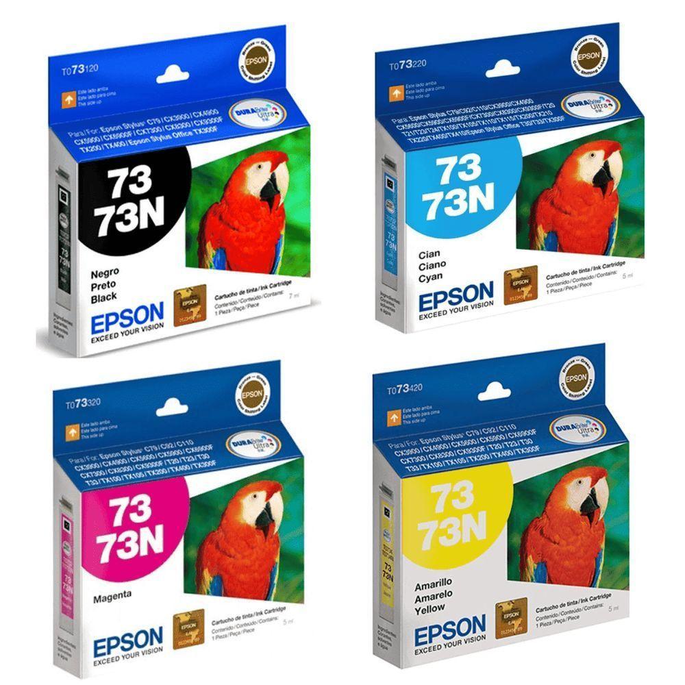 Cartucho Tinta Epson 73n T073120 Kit 4 Cores C79 Cx3900 Cx4900 Cx5900 Original - 1