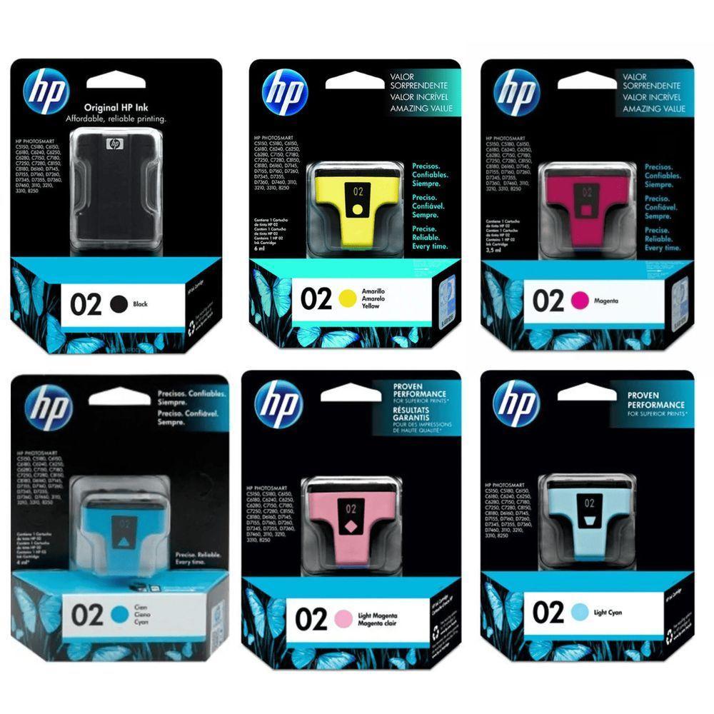 Cartucho De Tinta Hp 02 Kit C8721a Wl 6 Cores C7280 C6180 D6160 C7180 Original - 1