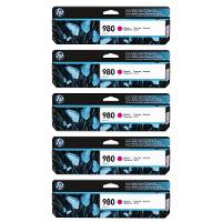 Cartucho De Tinta Hp 980 Magenta D8j08a D8j10a Ax585z X555dn X555xh X585dn X585f Kit 5x - 1