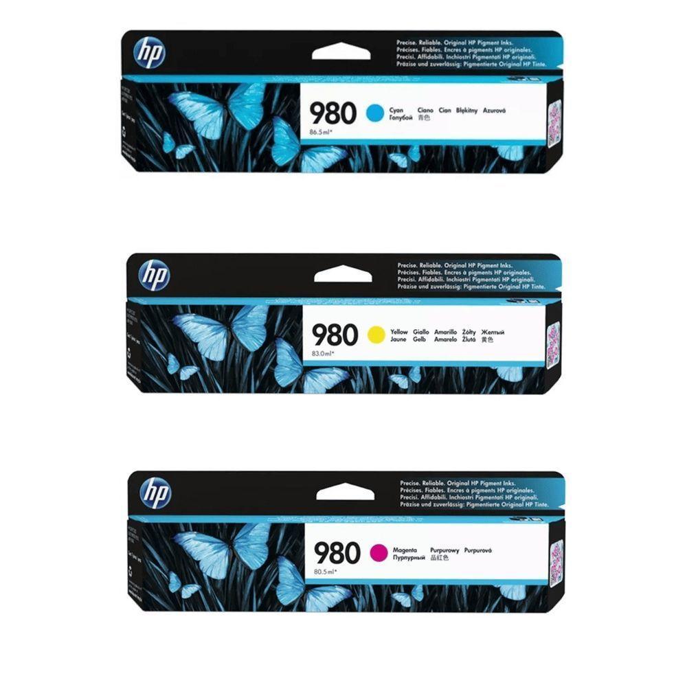 Cartucho De Tinta Hp 980 D8j09a D8j10a Ax585z X555dn X555xh X585dn X585f Kit 3x - 1