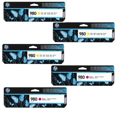 Cartucho De Tinta Hp 980 D8j09a Kit Amarelo E Magenta D8j10a D8j08a Ax585z X555dn X555xh X585dn X585f 5x