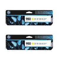 Cartucho De Tinta Hp 980 Amarelo D8j09a D8j10a Ax585z X555dn X555xh X585dn X585f Kit 2x - 1