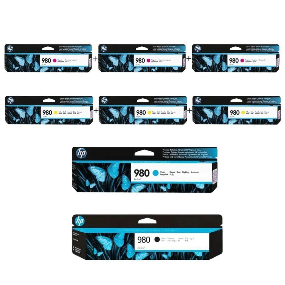 Cartucho De Tinta Hp 980 D8j10a X585z X555dn X555xh X585dn X585f Kit 8x - 1