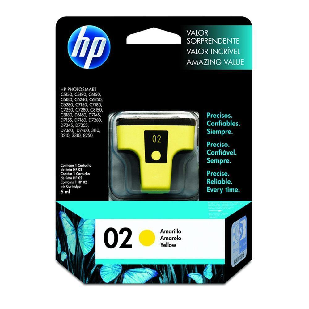 Cartucho De Tinta Hp 02 C8773wl Amarelo | C7280 C6180 D6160 C7180 | Original 6ml - 1