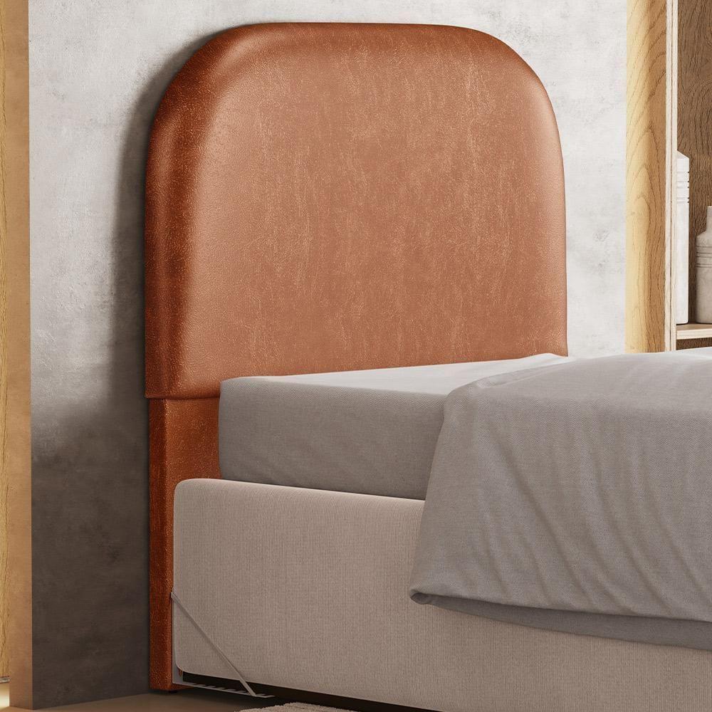 Cabeceira Cama Box 100cm Orgânica Lanna W01 Couríssimo Camel - Lyam Decor - 2