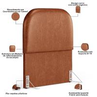 Cabeceira Cama Box 100cm Orgânica Lanna W01 Couríssimo Camel - Lyam Decor