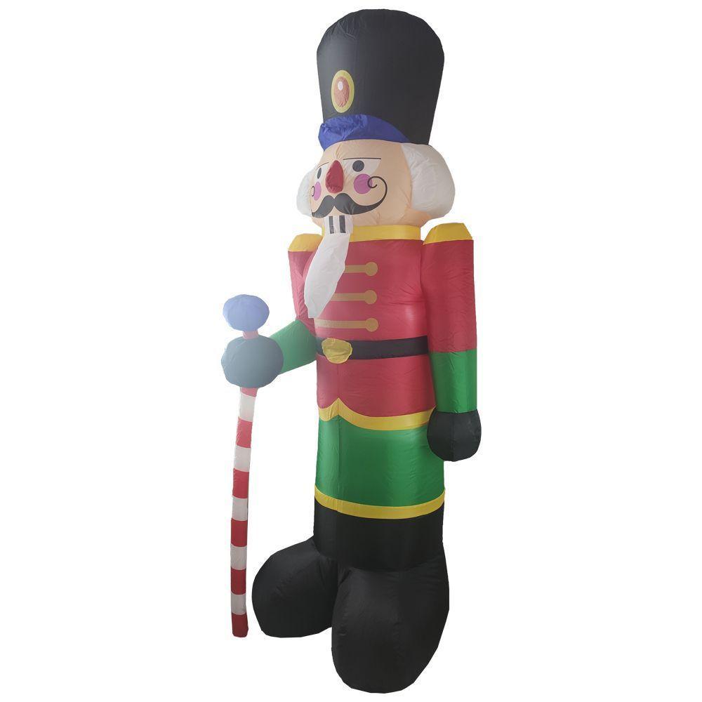 Boneco Quebra Nozes Inflavel Natalino Gigante 2m40cm Led Decoraçao Natal - 1