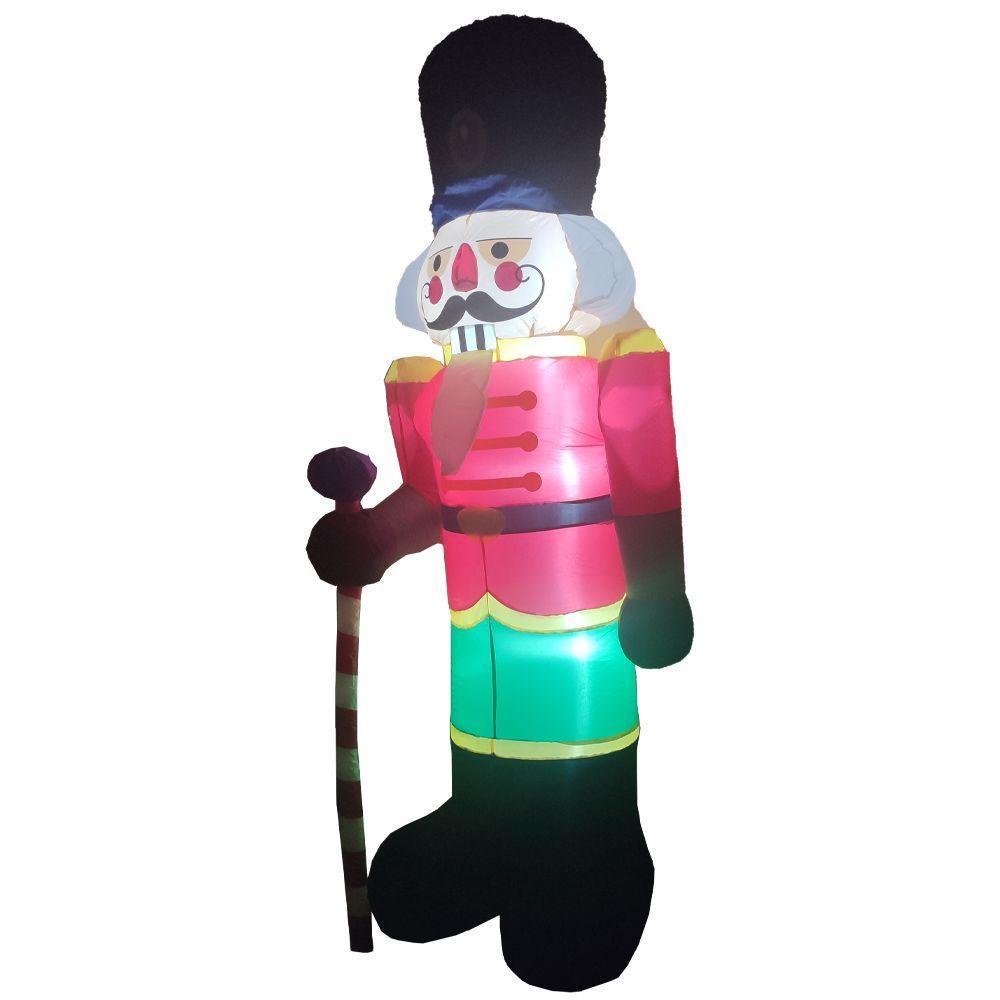 Boneco Quebra Nozes Inflavel Natalino Gigante 2m40cm Led Decoraçao Natal - 5