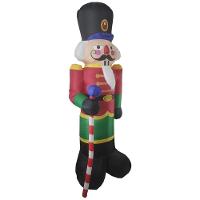 Boneco Quebra Nozes Inflavel Natalino Gigante 2m40cm Led Decoraçao Natal
