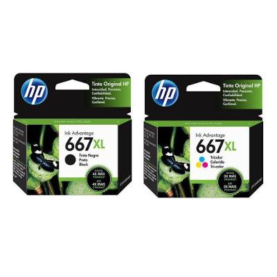 Cartucho De Tinta Hp 667xl 667 3ym80l 3ym81a Deskjet 2776 Kit