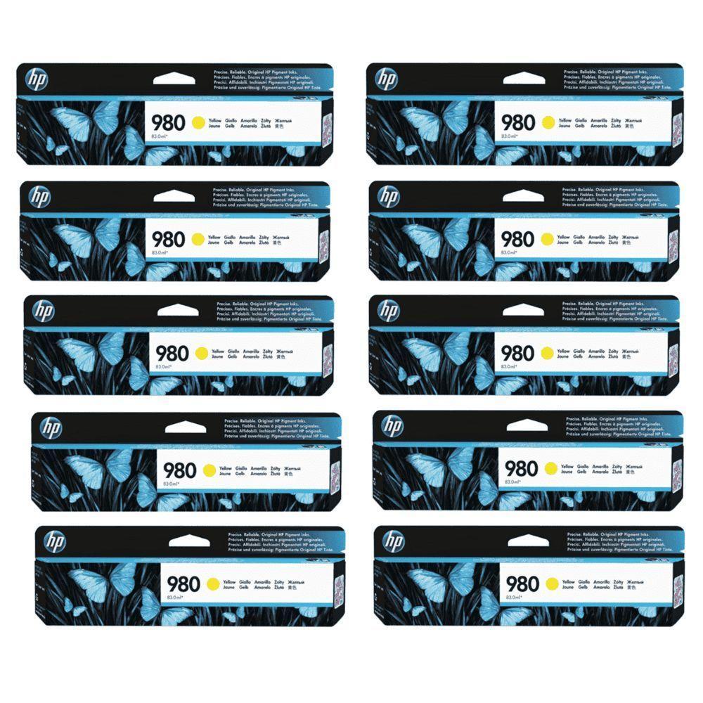 Cartucho De Tinta Hp 980 Amarelo D8j09a D8j10a Ax585z X555dn X555xh X585dn X585f Kit 10x - 1