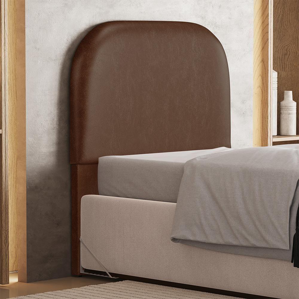 Cabeceira Cama Box 100cm Orgânica Lanna W01 Couríssimo Marrom - Lyam Decor - 2