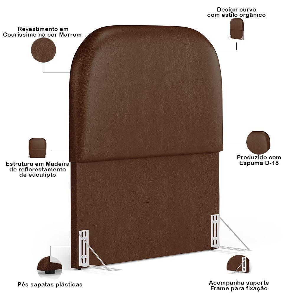 Cabeceira Cama Box 100cm Orgânica Lanna W01 Couríssimo Marrom - Lyam Decor - 4