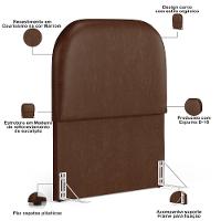 Cabeceira Cama Box 100cm Orgânica Lanna W01 Couríssimo Marrom - Lyam Decor