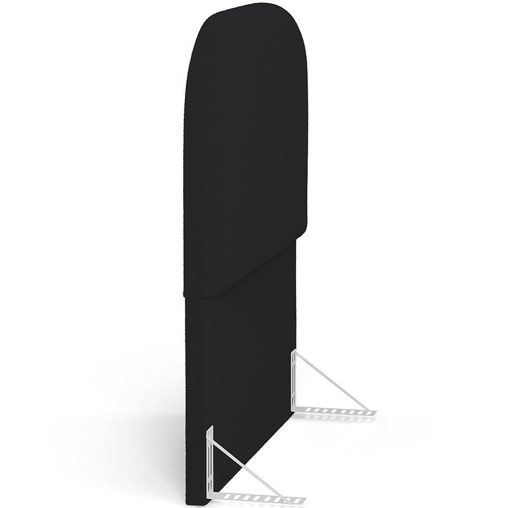 Cabeceira Cama Box 100cm Orgânica Lanna W01 Bouclê Preto - Lyam Decor - 5