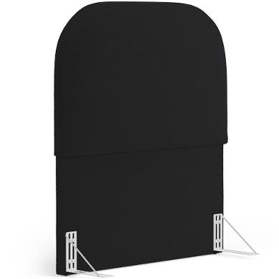 Cabeceira Cama Box 100cm Orgânica Lanna W01 Bouclê Preto - Lyam Decor