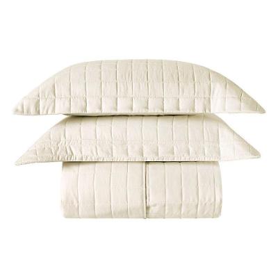 Cobre Leito Matelassê Percal 300 Fios Basic King 03 Peças 100% Poliéster - Marfim