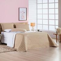 Cobre Leito + Jogo De Cama Queen + Jogo De Banho Petit Poá 12 Peças 100% Poliéster - Caqui - 8