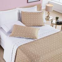 Cobre Leito + Jogo De Cama Solteiro + Jogo De Banho Petit Poá 10 Peças 100% Poliéster - Caqui - 6