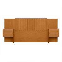 Cabeceira Cama King Sampa Com Painel Ripado Extensível E Mesas Laterais ? Cinamomo - 2