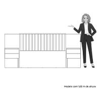 Cabeceira Cama King Sampa Com Painel Ripado Extensível E Mesas Laterais ? Cinamomo - 5