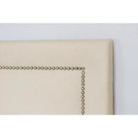Cabeceira Casal Reta Luxo 140x60 Suede Off White - Tachas Prata - 3