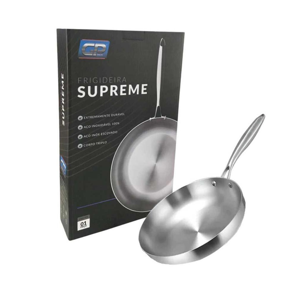 Frigideira Supreme Aço Inox N° 30 Fundo Triplo 3 Litros Gp697 - Gp Inox - 4