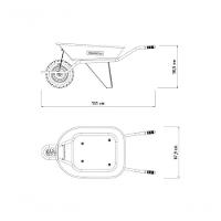 Carrinho De Mão Tramontina Com Caçamba Extrafunda Metálica Laranja 80 Litros Braço Metálico E Pneu Com Câmara - 3
