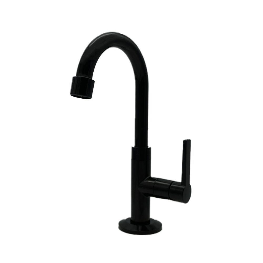 Torneira Pia Lavatório Mesa Bica Móvel 1/4v Preto Fosco Luxo - 1