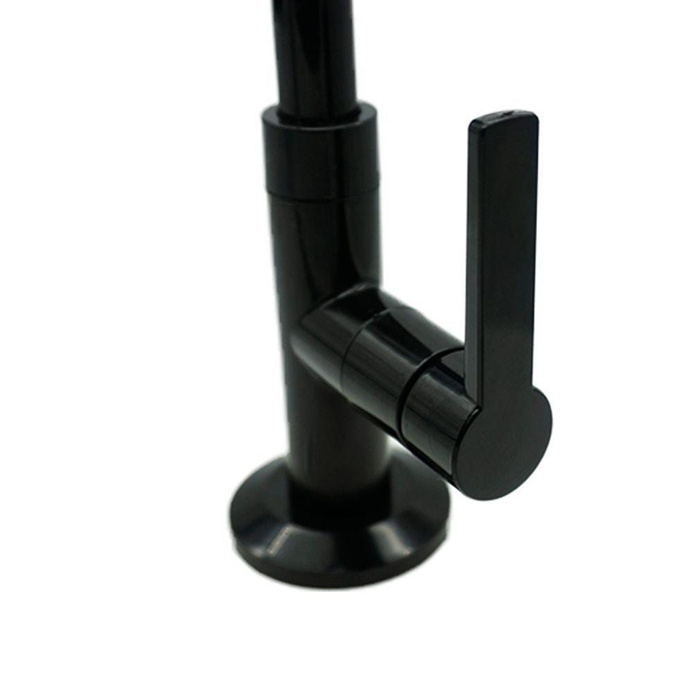 Torneira Pia Lavatório Mesa Bica Móvel 1/4v Preto Fosco Luxo - 3