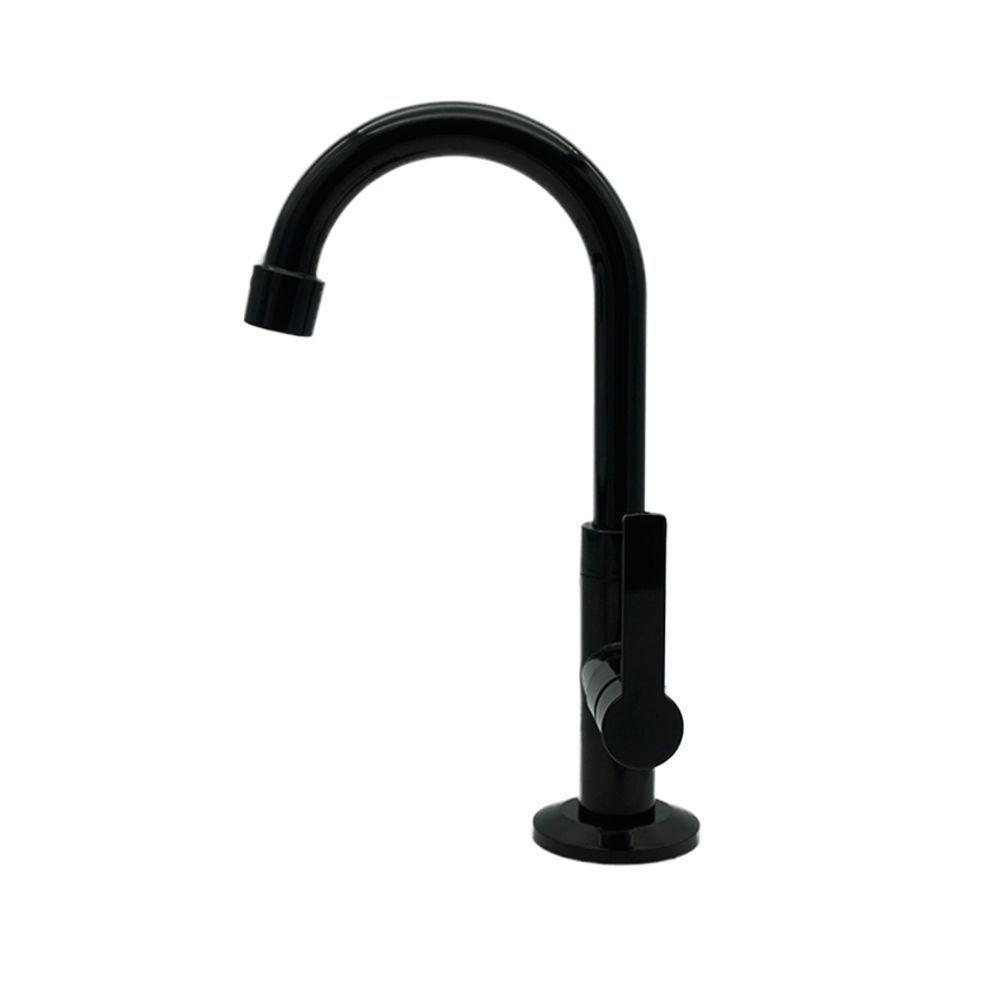 Torneira Pia Lavatório Mesa Bica Móvel 1/4v Preto Fosco Luxo - 10