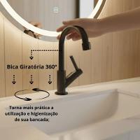 Torneira Pia Lavatório Mesa Bica Móvel 1/4v Preto Fosco Luxo