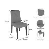 Conjunto Mesa Sala Jantar Flora Tampo Madeirado Com Vidro 95x95cm E 4 Cadeiras Nicole Nature Suede Nude Bege Cimol - 6