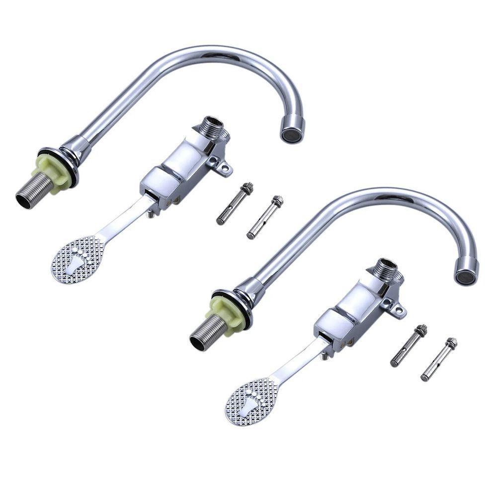 Torneira Valvula Acionamento Pedal Kit 2 Uni Banheiro Cirurgia Hospital Clinica Laboratorio Higienizaçao Piscina - 1
