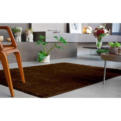 Tapete Sala Escritório Antiderrapante Silky Light Chocolate Sl-02 Titulos 1,00 X 1,50