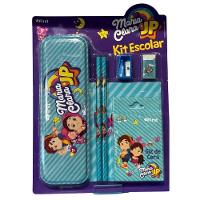 Kit Escolar Maria Clara E Jp Estojo Borracha Lapis Giz De Cera Apontador Caderninho - 1