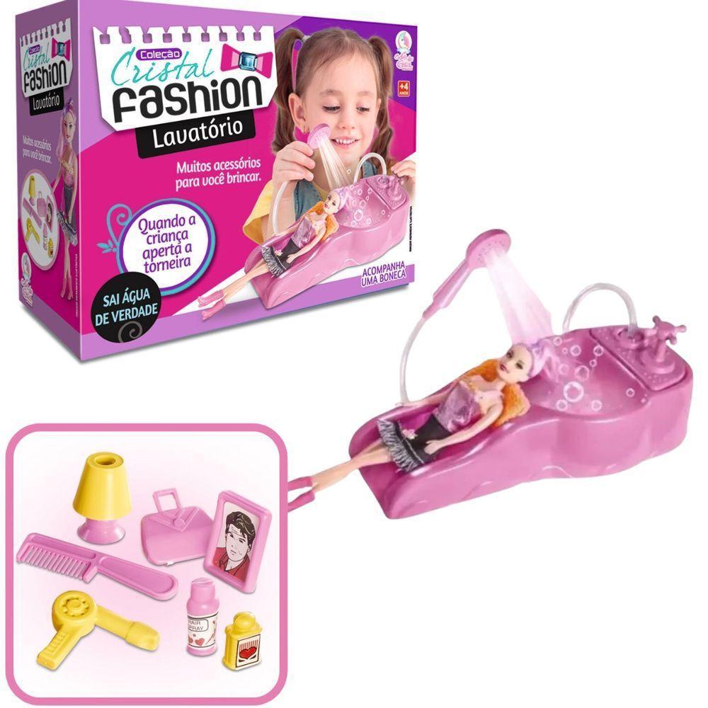 Lavatório De Salão De Beleza Cabelereiro Sai Agua De Verdade Com Boneca - 4