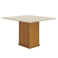 Mesa De Jantar Napoli 90x90 Reto Freijó Decor Off White Com 4 Cadeiras Mdf Freijó Joli Camurça – Leifer Móveis - 2