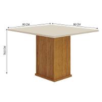 Mesa De Jantar Napoli 90x90 Reto Freijó Decor Off White Com 4 Cadeiras Mdf Freijó Joli Camurça – Leifer Móveis - 3