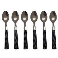Kit 6 Colheres De Sobremesa Cabo Preto Qualidade Resistente - 1