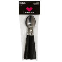 Kit 6 Colheres De Sobremesa Cabo Preto Qualidade Resistente - 5