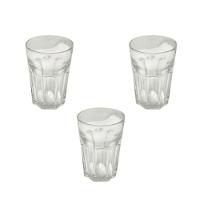 Kit 3 Copo Vidro 350ml água Suco Refrigerante Bebidas Shake Transparente Detalhado - 1