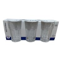 Kit 3 Copo Vidro 350ml água Suco Refrigerante Bebidas Shake Transparente Detalhado