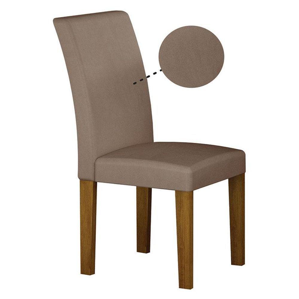 Mesa De Jantar Napoli 90x90 Freijó Decor Off White Com 4 Cadeiras Mdf Freijó Joli Camurça - Leifer Móveis - 7