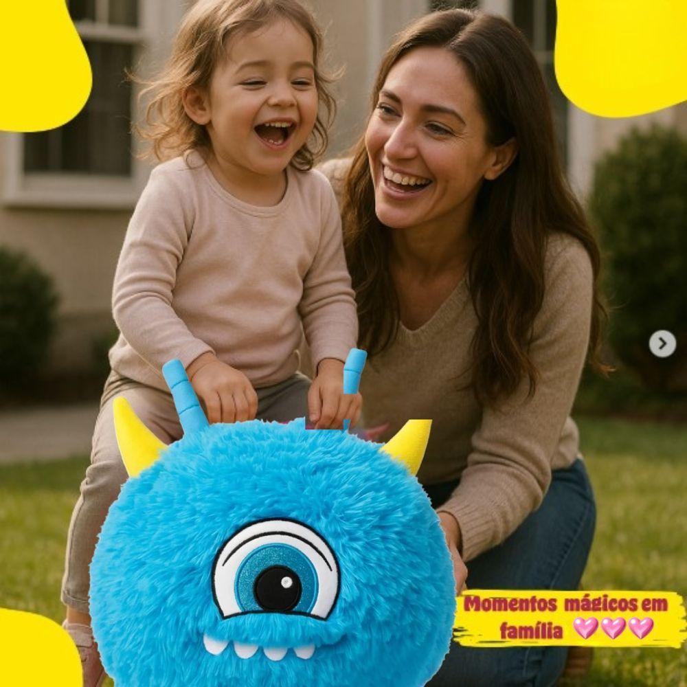 Brinquedo Bola De Pelúcia Inflável Azul Com Bomba Fofa - 2