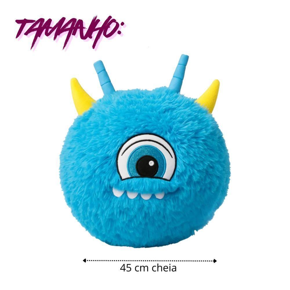 Brinquedo Bola De Pelúcia Inflável Azul Com Bomba Fofa - 3