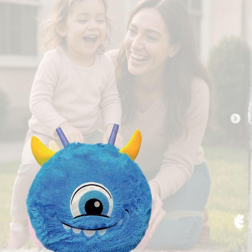 Brinquedo Bola De Pelúcia Inflável Azul Com Bomba Fofa - 9