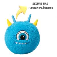 Brinquedo Bola De Pelúcia Inflável Azul Com Bomba Fofa - 5