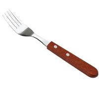 Kit 12 Garfos Cabo De Madeira Para Jantar Almoço Restaurante Inox Qualidade Premium