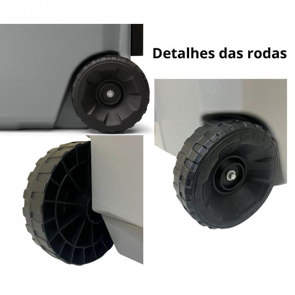Caixa Térmica Coleman Cooler 61,5 Lt 65 Qt Com Rodas Cinza - 6